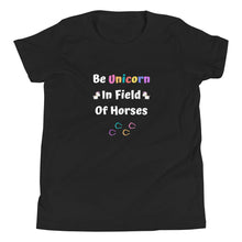 Load image into Gallery viewer, Be Unicorn In Field Of Horses Youth Short Sleeve T-Shirt