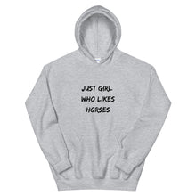 Load image into Gallery viewer, Just Girl Who Likes Horses Unisex Hoodie