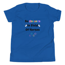 Load image into Gallery viewer, Be Unicorn In Field Of Horses Youth Short Sleeve T-Shirt