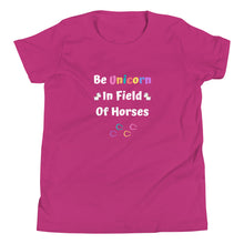 Load image into Gallery viewer, Be Unicorn In Field Of Horses Youth Short Sleeve T-Shirt