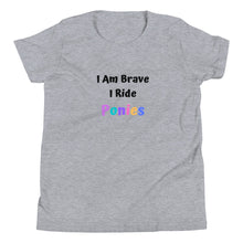 Load image into Gallery viewer, I Am Brave I Ride Ponies Youth Short Sleeve T-Shirt
