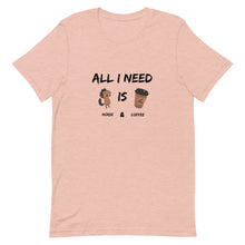 Load image into Gallery viewer, All I Need Is Horse + Coffee Unisex T-Shirt