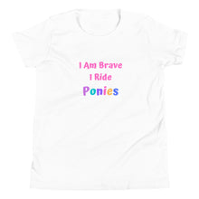 Load image into Gallery viewer, I Am Brave I Ride Ponies Youth Short Sleeve T-Shirt