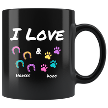 Load image into Gallery viewer, I Love Horses And Dogs Foot Prints Coffee Mug