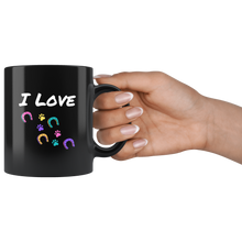 Load image into Gallery viewer, I Love Horses And Dogs Foot Prints Coffee Mug
