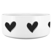 Load image into Gallery viewer, Dog Bowl Heart Black
