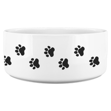 Load image into Gallery viewer, Dog Bowl Dog Foot Prints Black
