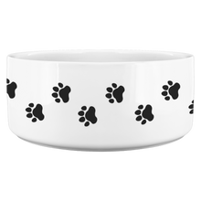 Load image into Gallery viewer, Dog Bowl Dog Foot Prints Black
