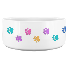 Load image into Gallery viewer, Dog Bowl Dog Foot Prints Colored
