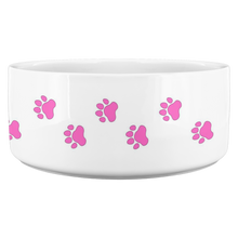 Load image into Gallery viewer, Dog Bowl Dog Foot Prints Pink
