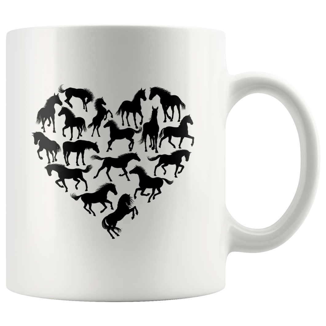 Heart Made Of Horses Coffee Mug