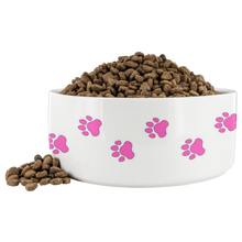 Load image into Gallery viewer, Dog Bowl Dog Foot Prints Pink
