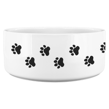 Load image into Gallery viewer, Dog Bowl Dog Foot Prints Black
