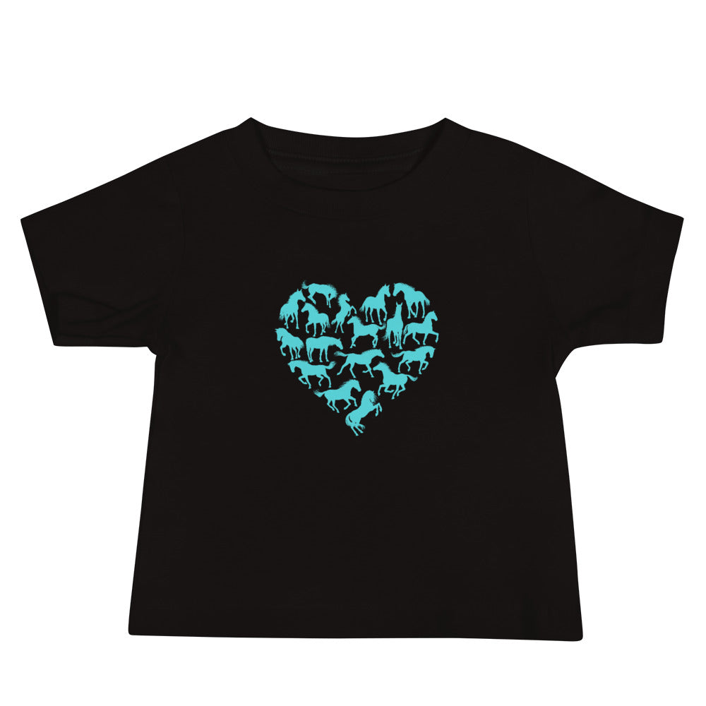 Heart Made Of Horses Baby Jersey Short Sleeve Tee