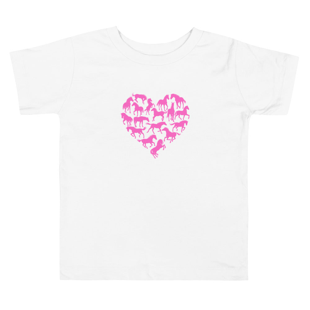 Heart Made Of Horses Toddler Short Sleeve Tee