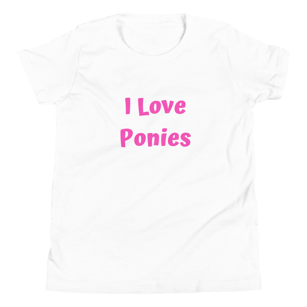 I Love Ponies Youth Short Sleeve T-Shirt
