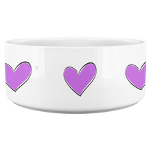 Load image into Gallery viewer, Dog Bowl Heart Purple
