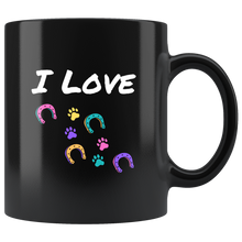 Load image into Gallery viewer, I Love Horses And Dogs Foot Prints Coffee Mug
