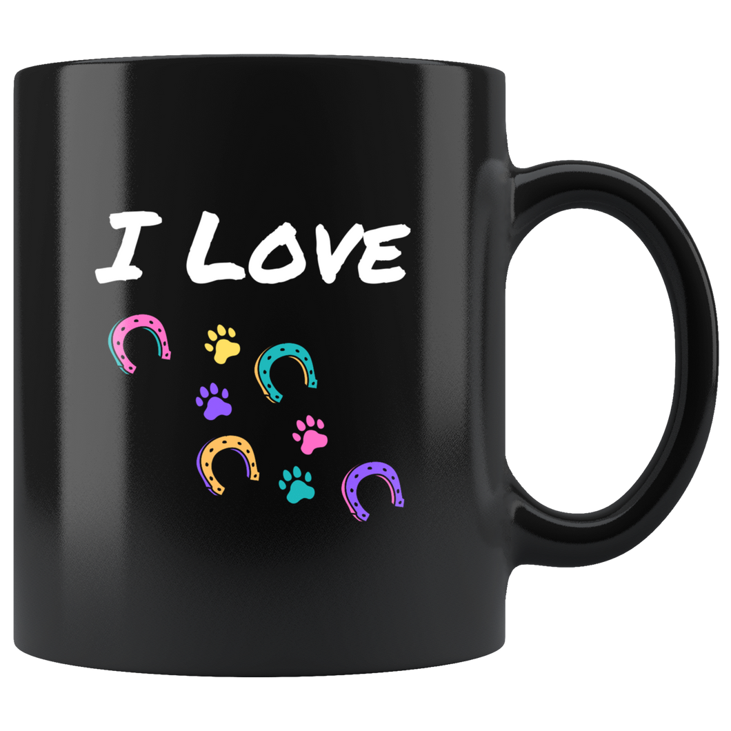 I Love Horses And Dogs Foot Prints Coffee Mug