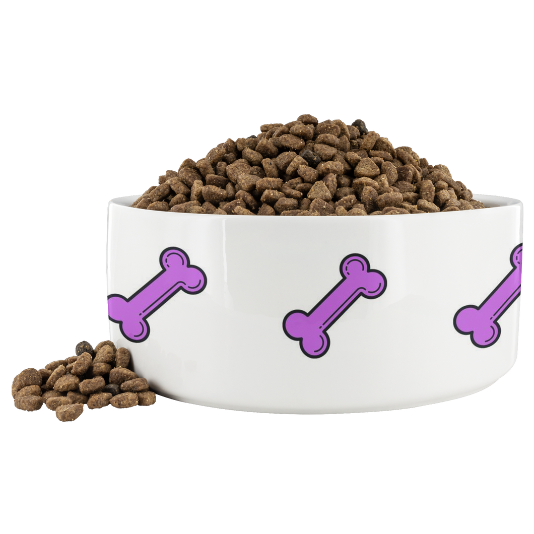 Dog Bowl Bone Purple